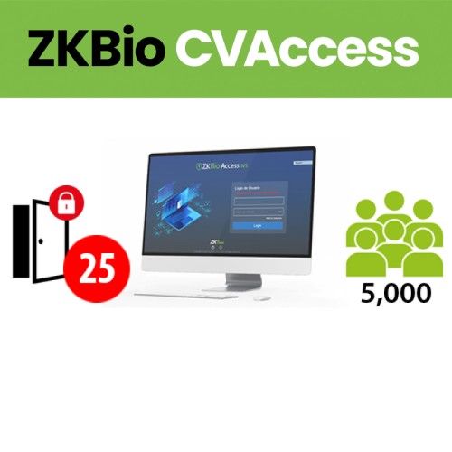          Software de Acceso ZKBio CVAccess / 5,000 Usuarios -  25 Equipos Zkteco (ZKBA-AC-P25) permanente